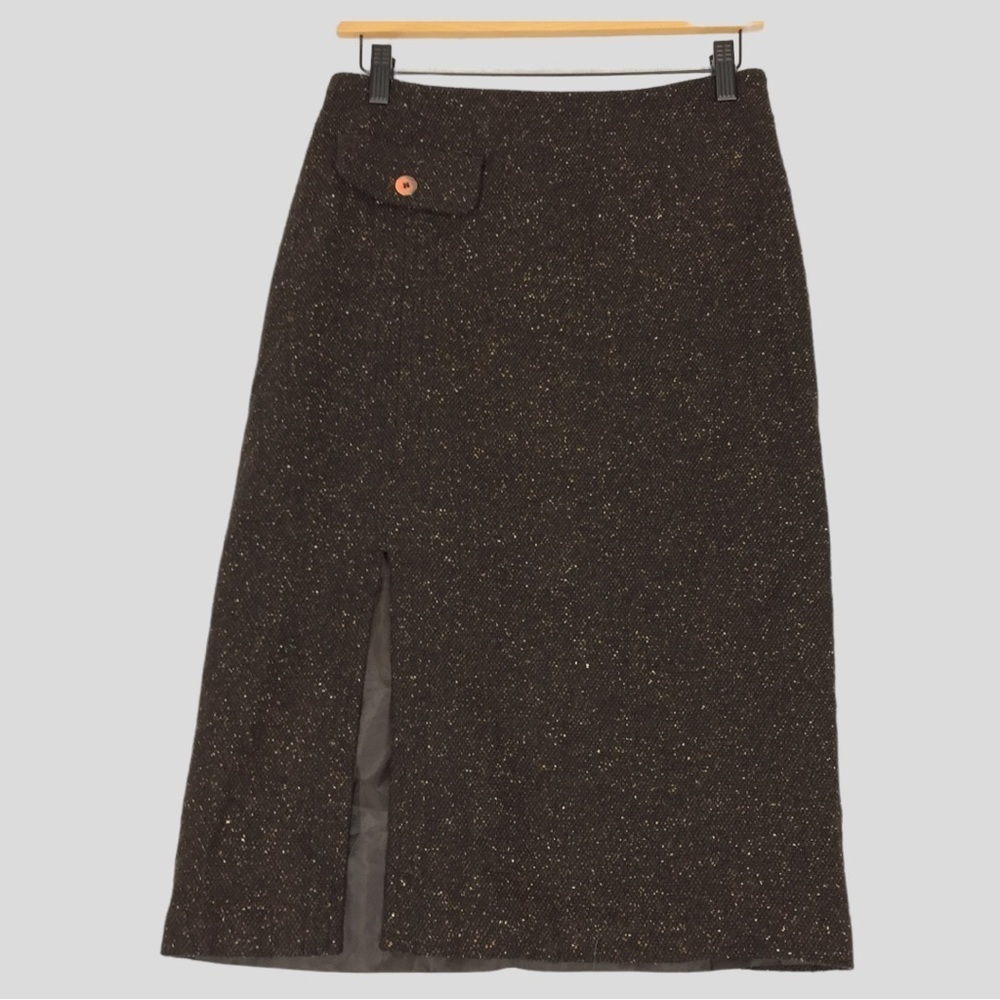 Willi Smith Pencil Skirt - Wool Blend - Made in Italy Tweed Lined